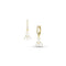 specialty cut diamond petite sunburst drop earring on hinged huggie hoop, <br>in 18k yellow gold, <br>0.70ct
